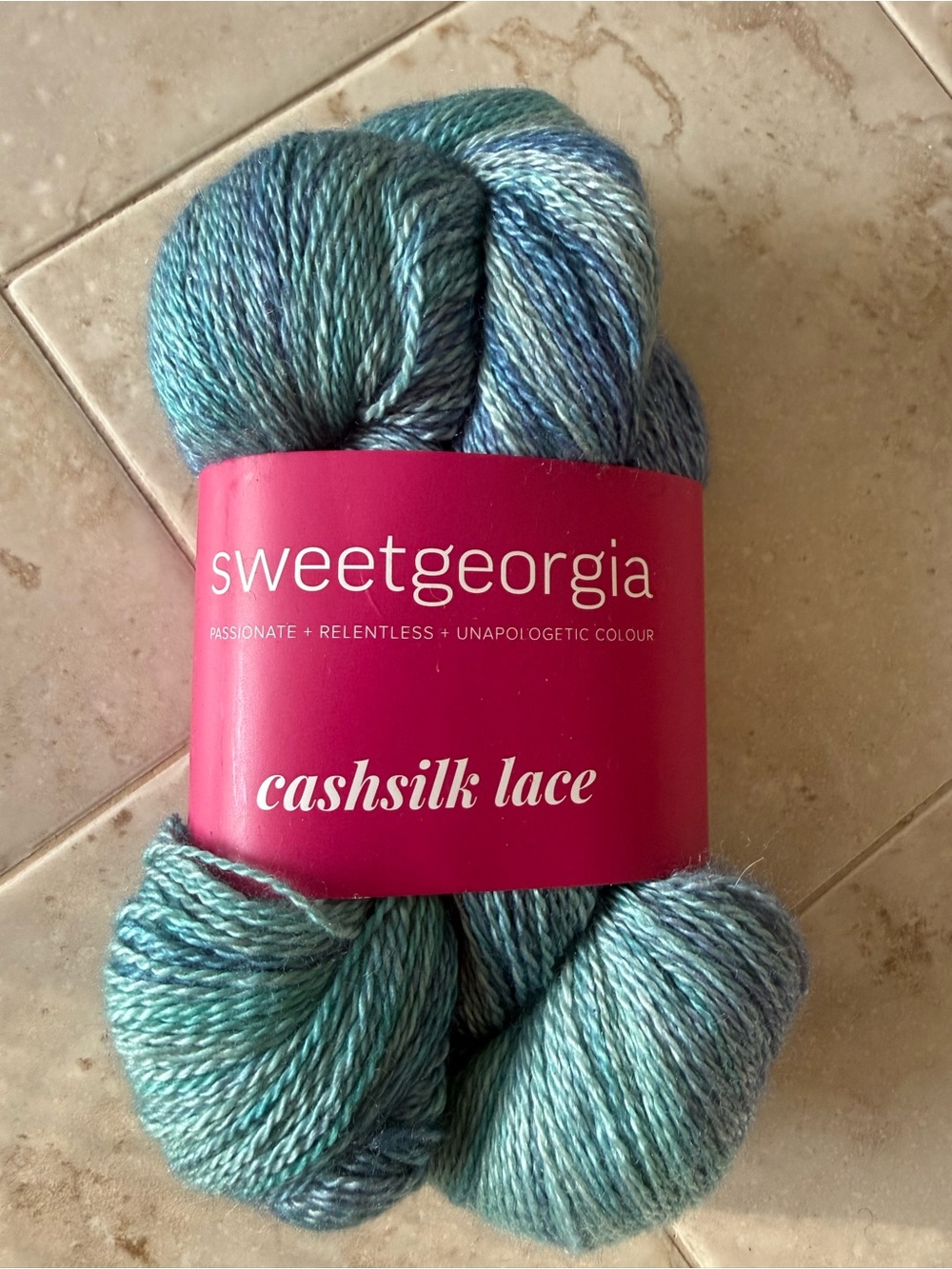 SweetGeorgia Cashsilk Lace Yarn in Blue-Green Gradient - Mermaid